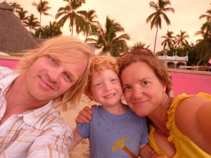 First family beach shot