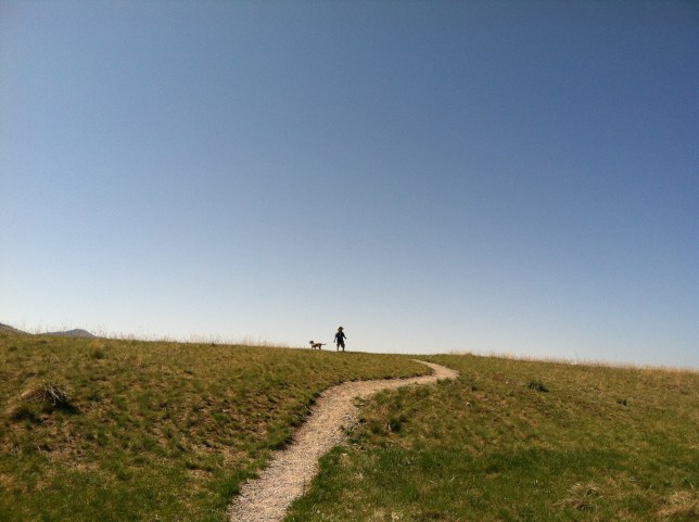 Owen and Rosie on Waterworks Hill in Missoula.