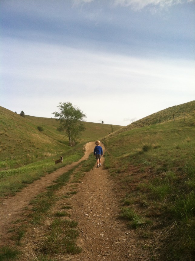 Owen and Rosie on Waterworks Hill in Missoula.